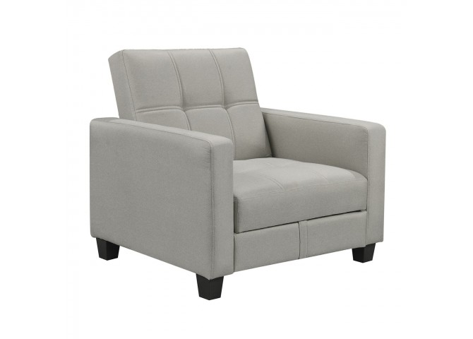 KELSO Armchair Bed w/Storage, Fabric Light Grey
