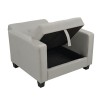 KELSO Armchair Bed w/Storage, Fabric Light Grey