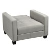 KELSO Armchair Bed w/Storage, Fabric Light Grey