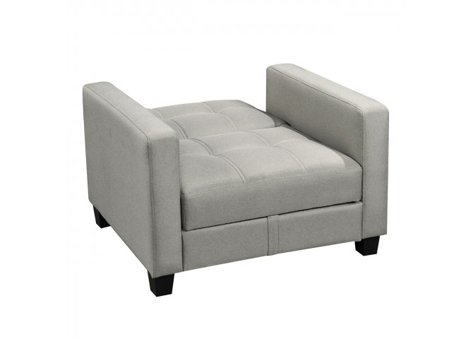 KELSO Armchair Bed w/Storage, Fabric Light Grey