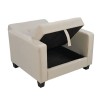 KELSO Armchair Bed w/Storage, Fabric Cappuccino