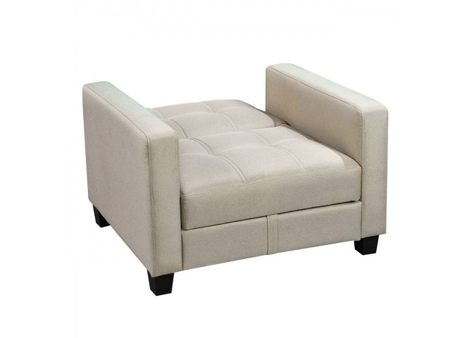 KELSO Armchair Bed w/Storage, Fabric Cappuccino