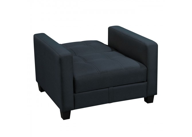 KELSO Armchair Bed w/Storage, Fabric Black
