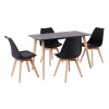MARTIN Set (Table 120x70 + 4 Chairs) MDF Black/PP Black