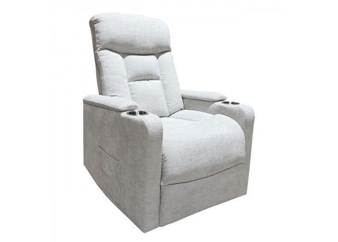 NANCY Lift-Relax Armchair, Fabric Light Grey (Electric Lift & Tilt)