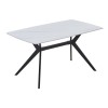 GALI Dining Table 140x80cm Metal Black/Sintered Stone White Marble