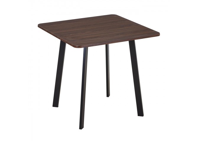 BARI Dining Table 80x80cm Metal Black/MDF Walnut