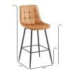 MYRIAM Bar Stool Metal Black/Fabric Velure Beige