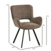 VETA Revolving Armchair Black Metal/Brown Fabric