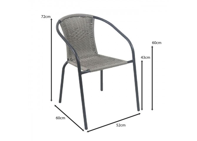 BALENO-W Armchair Metal Black/Mixed Grey Wicker