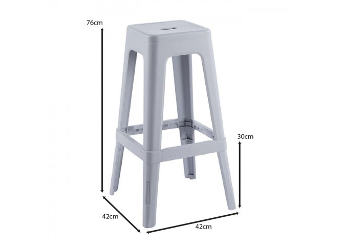 RELIX PP Bar Stool, Grey