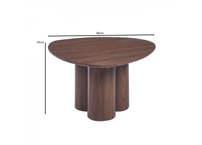 LEBRON Coffee Table 80x80cm MDF Walnut