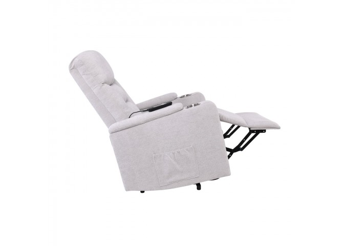 NANCY Lift-Relax Armchair, Fabric Light Grey (Electric Lift & Tilt)