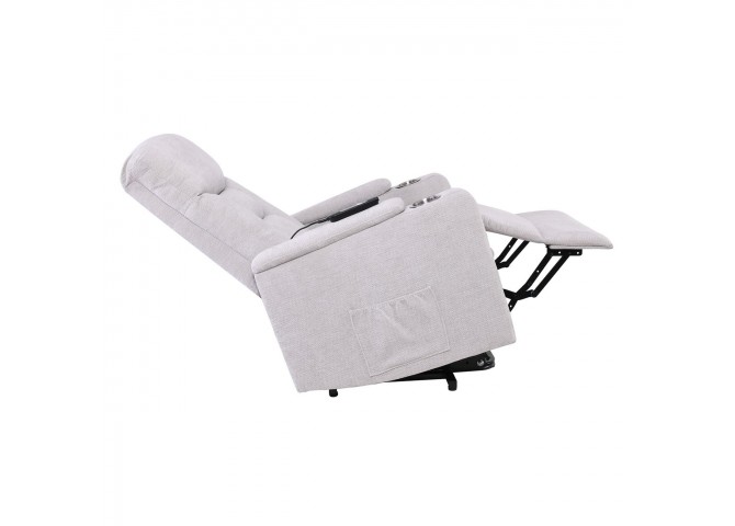 NANCY Lift-Relax Armchair, Fabric Light Grey (Electric Lift & Tilt)