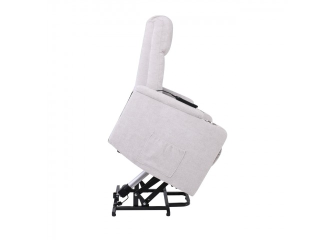 NANCY Lift-Relax Armchair, Fabric Light Grey (Electric Lift & Tilt)