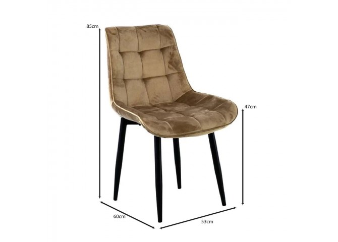 MYRIAM-R Chair Metal Black/Fabric Velure Cappuccino