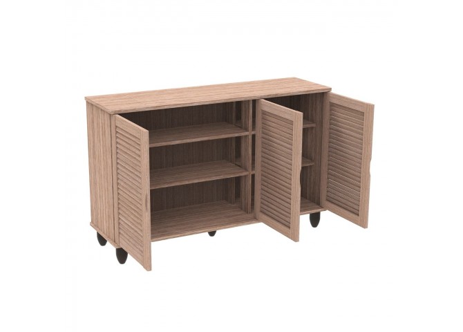 SHOE CABINET 3 Doors 110x33x77cm Sonoma