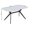 GALI Dining Table 140x80cm Metal Black/Sintered Stone White Marble