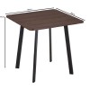 BARI Dining Table 80x80cm Metal Black/MDF Walnut