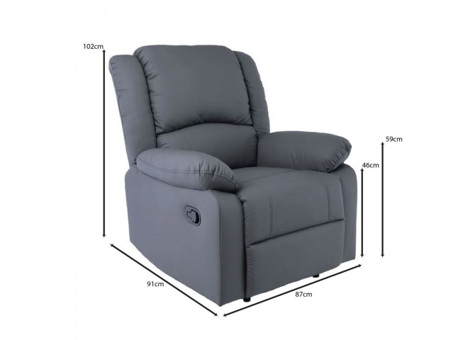 EVA Relax Armchair, Pu Dark Grey