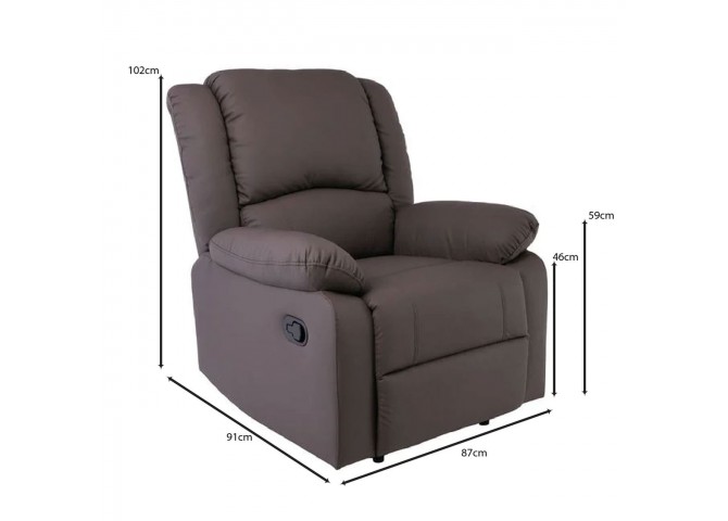 EVA Relax Armchair, Pu Brown