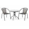 MIKA Set (Table D.60cm+2 Armchairs) Metal Anthracite/PE Rattan Grey