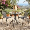 MIKA Set (Table D.60cm+2 Armchairs) Metal Anthracite/PE Rattan Grey