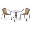 MIKA Set (Table D.60cm+2 Armchairs) Metal Anthracite/PE Rattan Natural