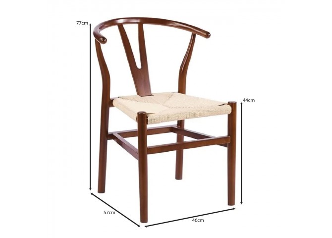 LIMA-W Chair Walnut, Seat Paper Rope Natural
