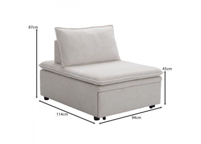 FRANNIE Chair-Bed, Beige Fabric