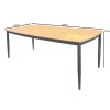 DENVER Table 220x97cm Alu Dark Grey/Polywood Natural