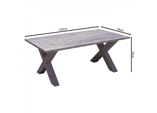 ALLEY Τραπέζι Dining Κήπου-Βεράντας ALU Grey