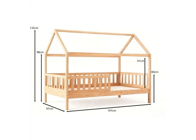 DREAM Montessori Kid Bed Natural (for Mattress 90x190cm)