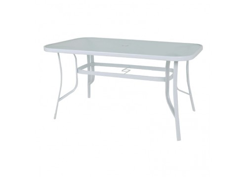 Τραπεζαρία εξωτερικού χώρου 120x70cm λευκό