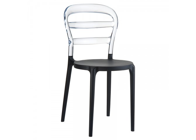 Καρέκλα Miss Bibi black/clear transparent