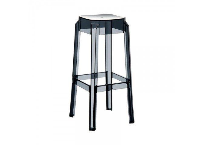 Σκαμπώ Fox 75 black transparent 36x36x75cm