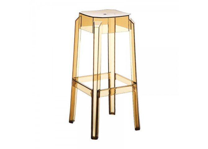 Σκαμπώ Fox 75 amber transparent 36x36x75cm