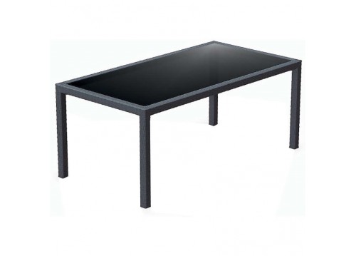 Τραπέζι με τζάμι Tahiti dark grey 180x94x75