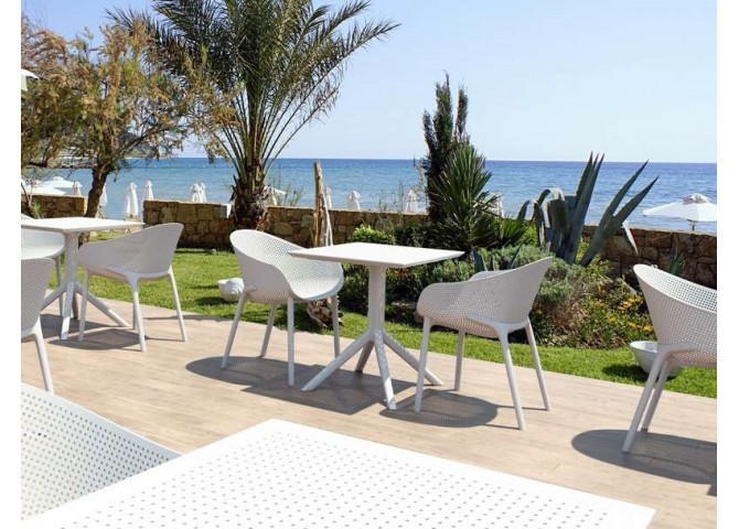 SKY ΤΡΑΠΕΖΙ 70X70X74εκ. DOVE GREY ΠΟΛ/ΝΙΟΥ
