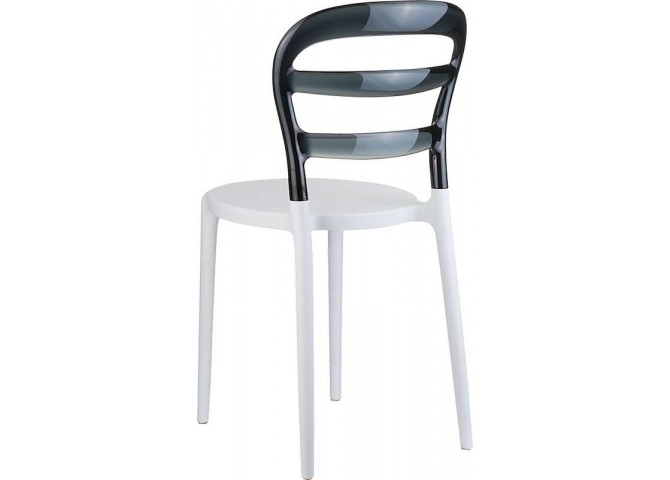Καρέκλα Miss Bibi white/black transparent