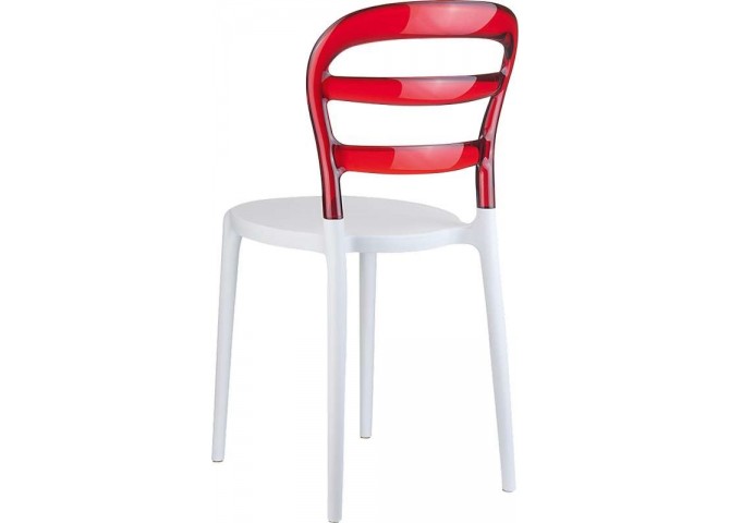 Καρέκλα Miss Bibi white/red transparent