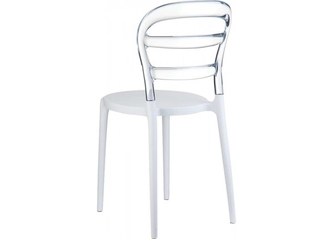 Καρέκλα Miss Bibi white/clear transparent