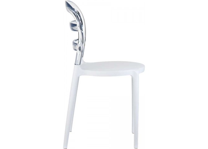 Καρέκλα Miss Bibi white/clear transparent
