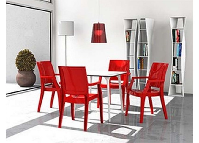 Καρέκλα arthur glossy red