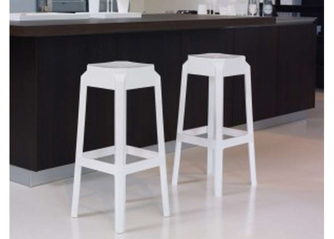 Σκαμπώ Fox 75 white 36x36x75cm