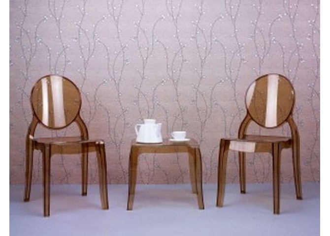 Βοηθητικό τραπέζι Queen amber transparent 51x51x43cm