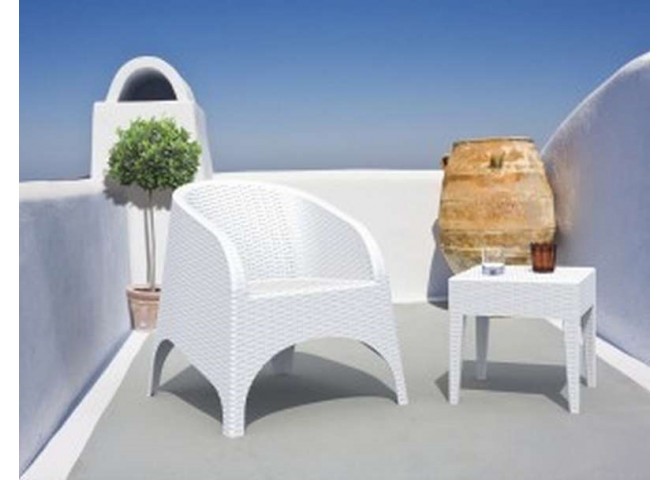 Τραπεζάκι βοηθητικό Miami lounge white 45x45x45