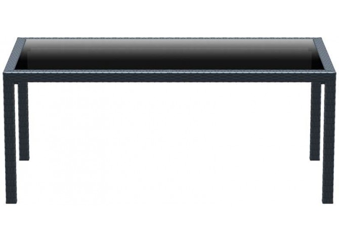 Τραπέζι με τζάμι Tahiti dark grey 180x94x75