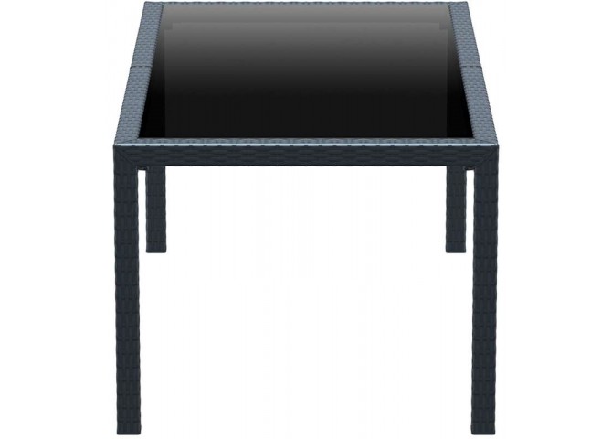 Τραπέζι με τζάμι Tahiti dark grey 180x94x75