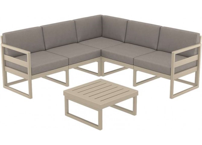 ΜΥΚΟΝΟΣ ΓΩΝΙΑ SET DOVE GREY ΜΕ ΜΑΞΙΛΑΡΙΑ ΠΟΛ/ΝΙΟΥ (+ΤΡΑΠ.65εκ.)